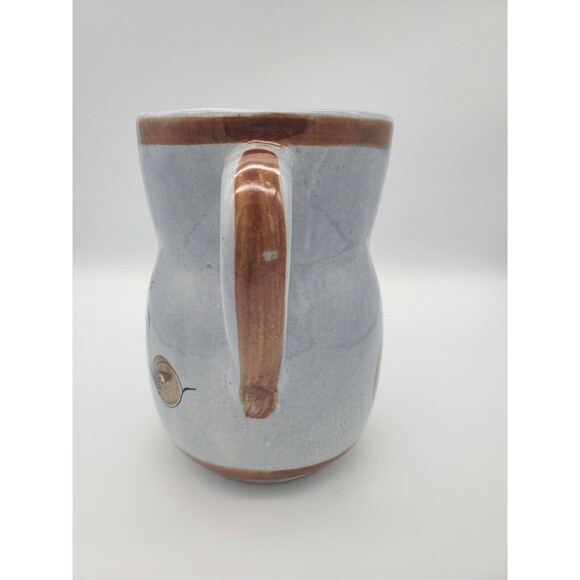 Tonala Mexican Pottery Pitcher Bird & Butterfly  Floral 7.75" Tall Signed AM VTG - Picture 3 of 12